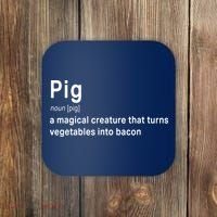 Best Hilarious Pig And Bacon Definition Funny Gift Coaster thumb 0