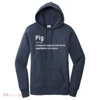 Best Hilarious Pig And Bacon Definition Funny Gift Women's Hoodie thumb 0