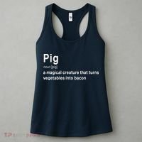 Best Hilarious Pig And Bacon Definition Funny Gift Women's Tank Top thumb 3