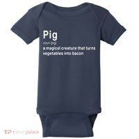 Best Hilarious Pig And Bacon Definition Funny Gift Baby Bodysuit thumb 0
