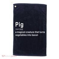 Best Hilarious Pig And Bacon Definition Funny Gift Golf Towel thumb 0
