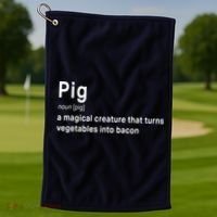 Best Hilarious Pig And Bacon Definition Funny Gift Golf Towel thumb 1
