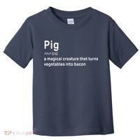 Best Hilarious Pig And Bacon Definition Funny Gift Toddler T-Shirt thumb 0