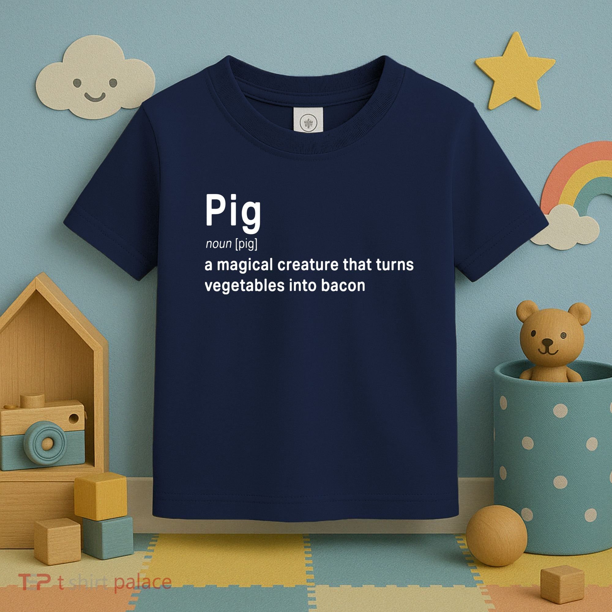 Best Hilarious Pig And Bacon Definition Funny Gift Toddler T-Shirt