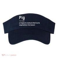 Best Hilarious Pig And Bacon Definition Funny Gift Visor thumb 0