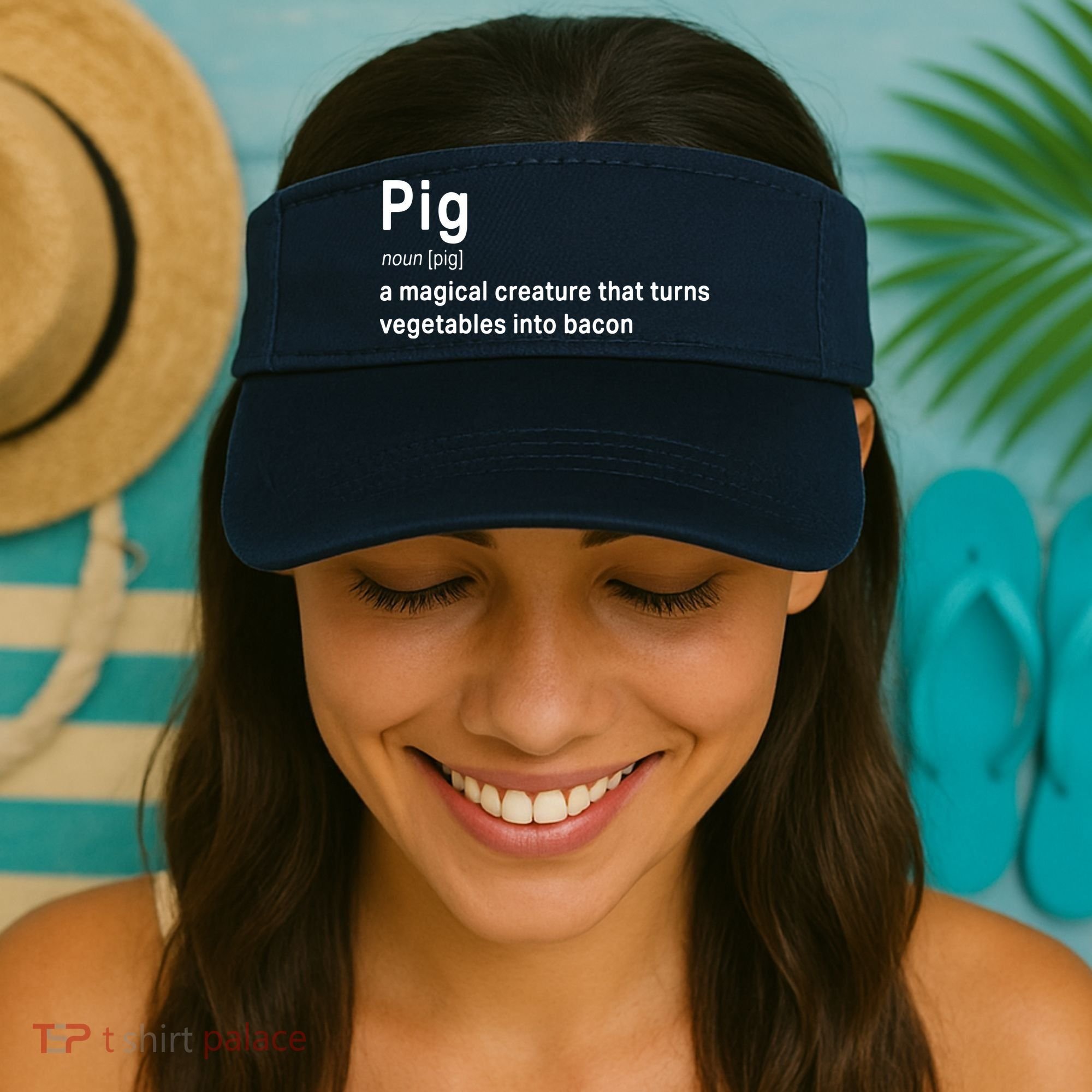 Best Hilarious Pig And Bacon Definition Funny Gift Visor