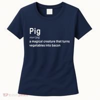 Best Hilarious Pig And Bacon Definition Funny Gift Women's T-Shirt thumb 0
