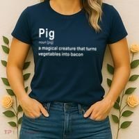 Best Hilarious Pig And Bacon Definition Funny Gift Women's T-Shirt thumb 2