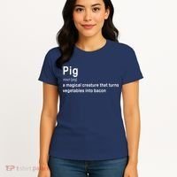 Best Hilarious Pig And Bacon Definition Funny Gift Women's T-Shirt thumb 4