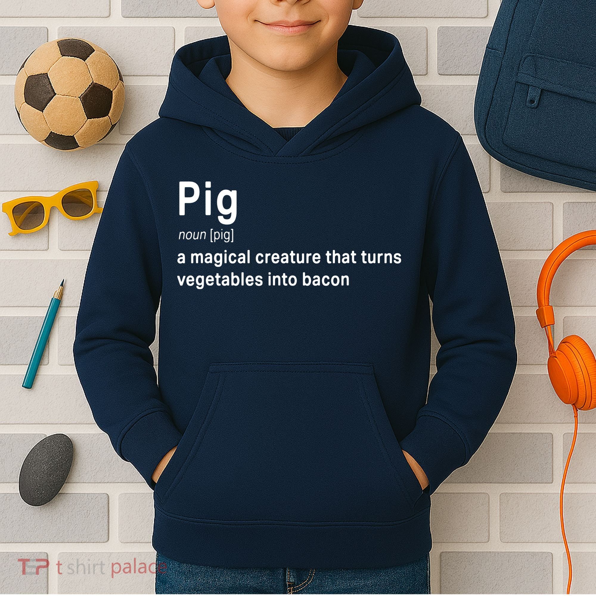 Best Hilarious Pig And Bacon Definition Funny Gift Kids Hoodie