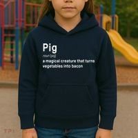Best Hilarious Pig And Bacon Definition Funny Gift Kids Hoodie thumb 3