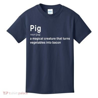 Best Hilarious Pig And Bacon Definition Funny Gift Kids T-Shirt
