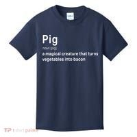 Best Hilarious Pig And Bacon Definition Funny Gift Kids T-Shirt thumb 0