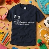 Best Hilarious Pig And Bacon Definition Funny Gift Kids T-Shirt thumb 3