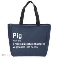 Best Hilarious Pig And Bacon Definition Funny Gift Tote Bag thumb 0