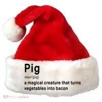 Best Hilarious Pig And Bacon Definition Funny Gift Santa Hat thumb 0