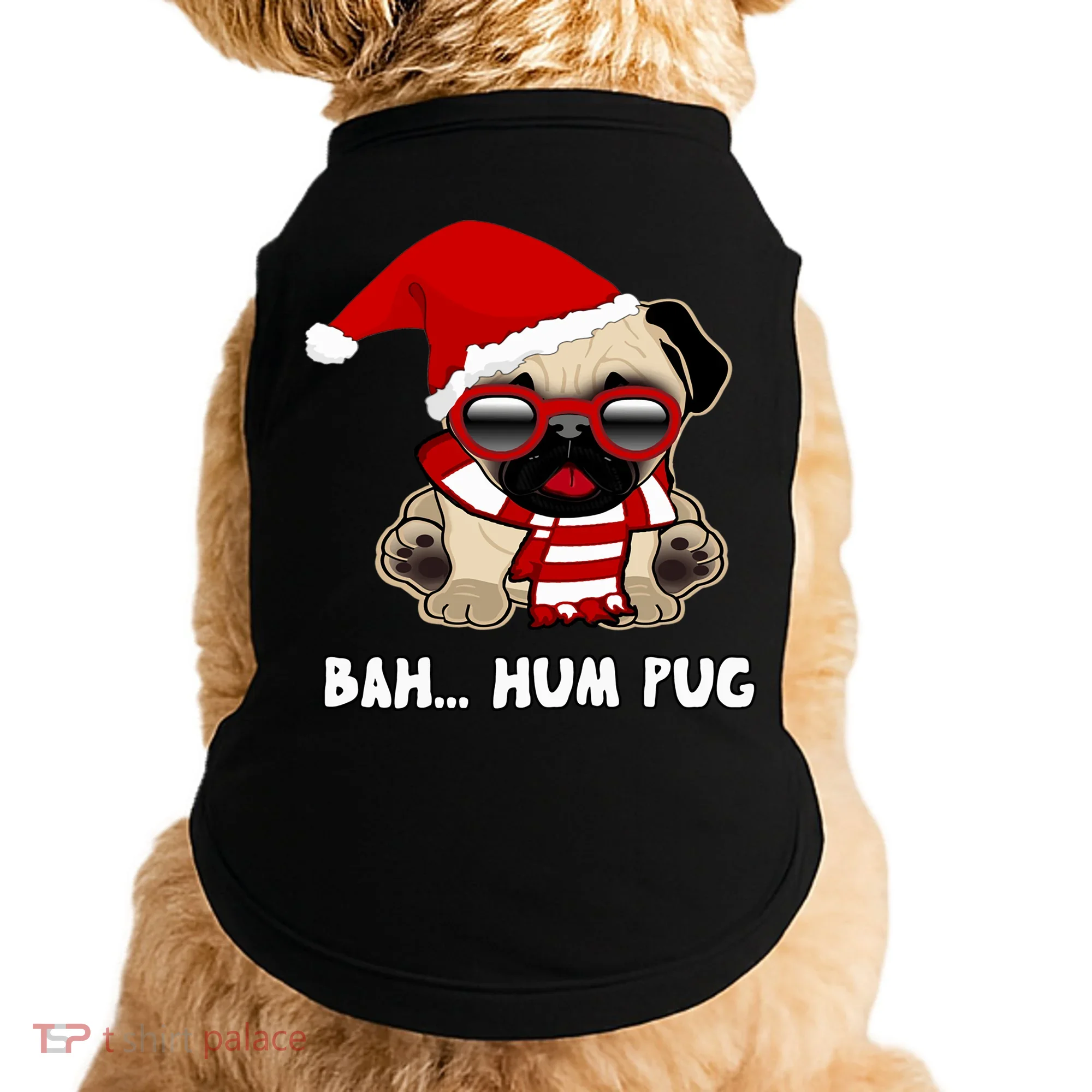 Bah Hum Pug Christmas Great Gift Doggie Tank