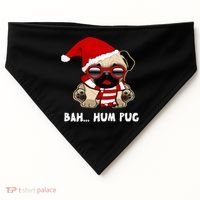 Bah Hum Pug Christmas Great Gift USA-Made Doggie Bandana thumb 0