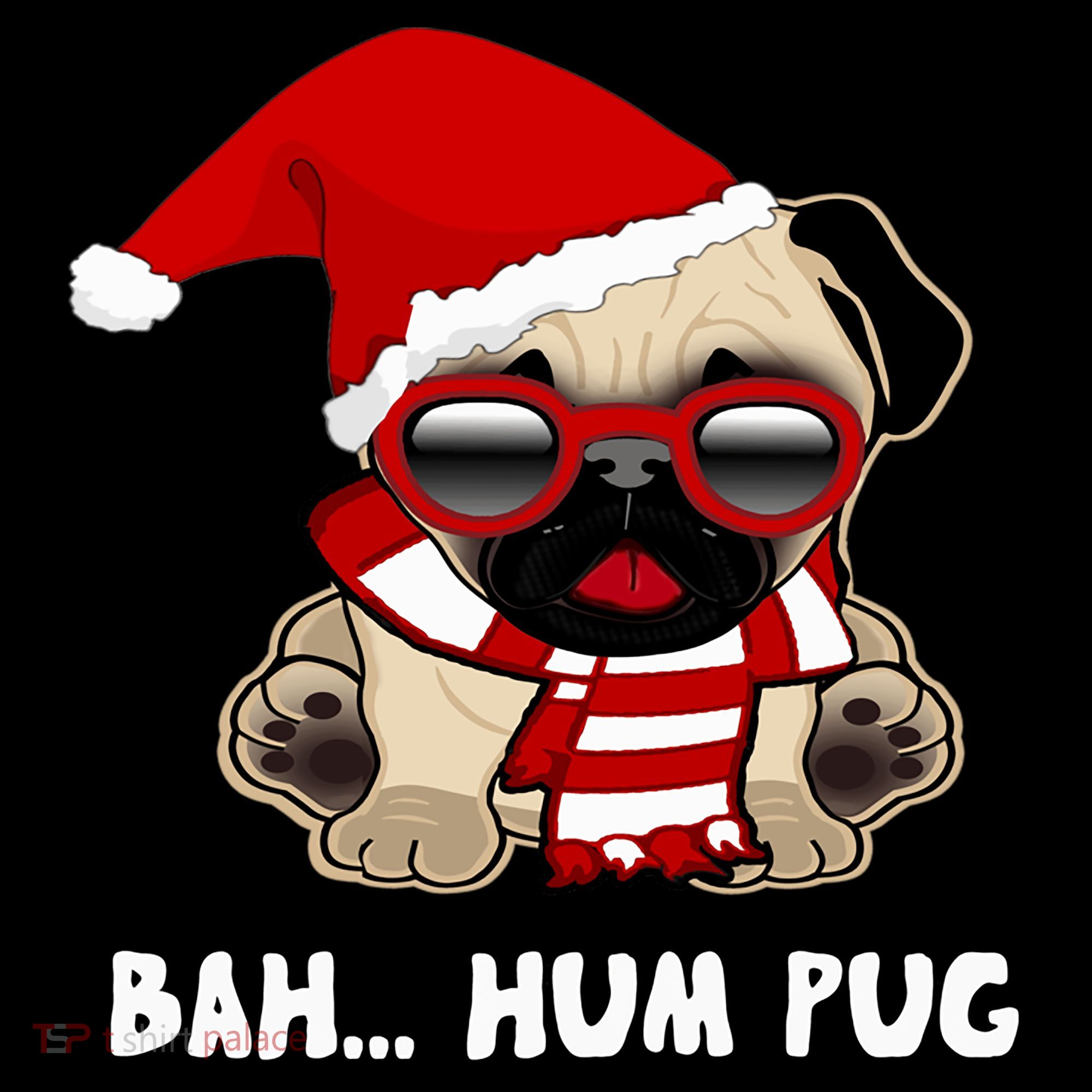Bah Hum Pug Christmas Great Gift USA-Made Doggie Bandana