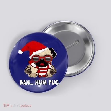 Bah Hum Pug Christmas Great Gift Button
