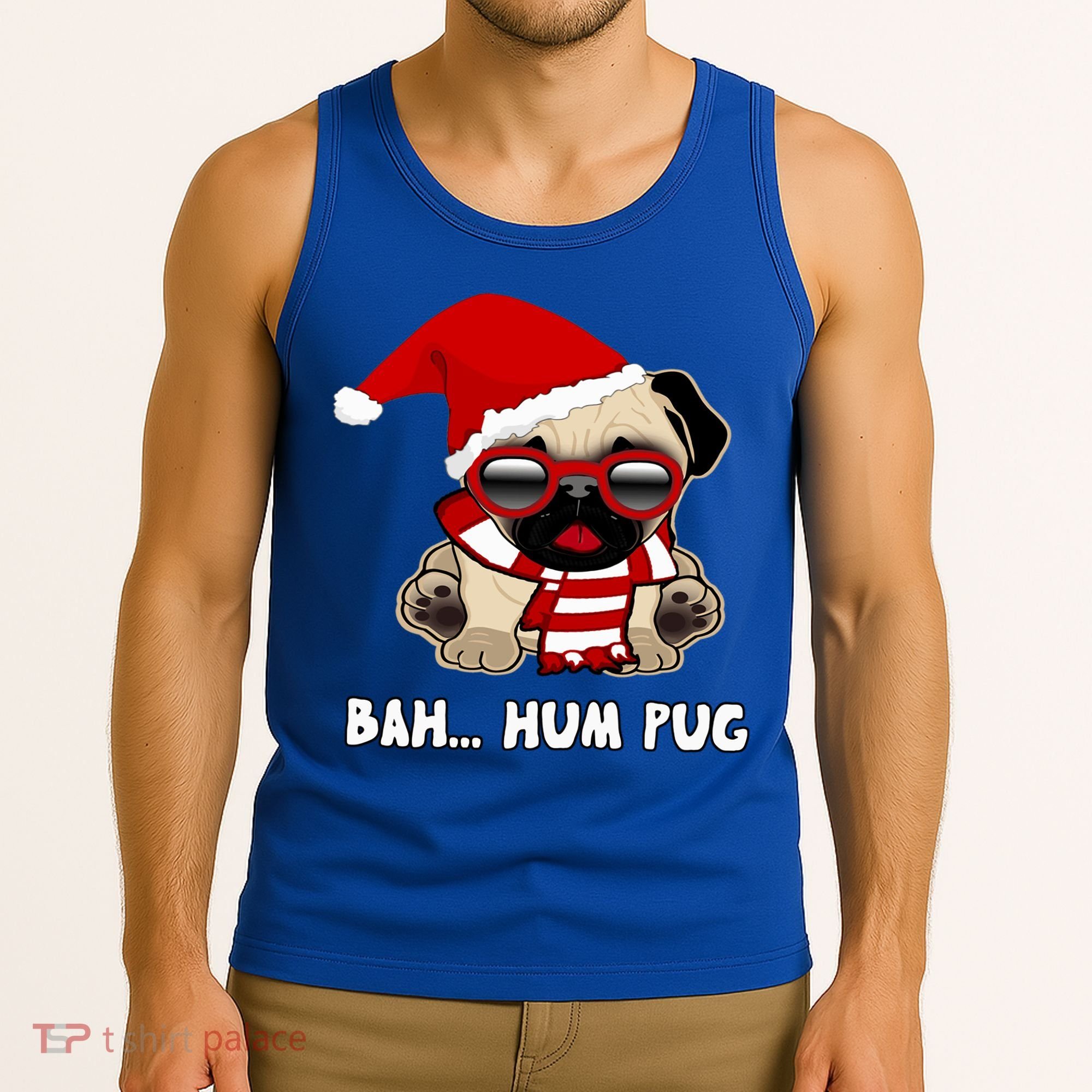 Bah Hum Pug Christmas Great Gift Tank Top