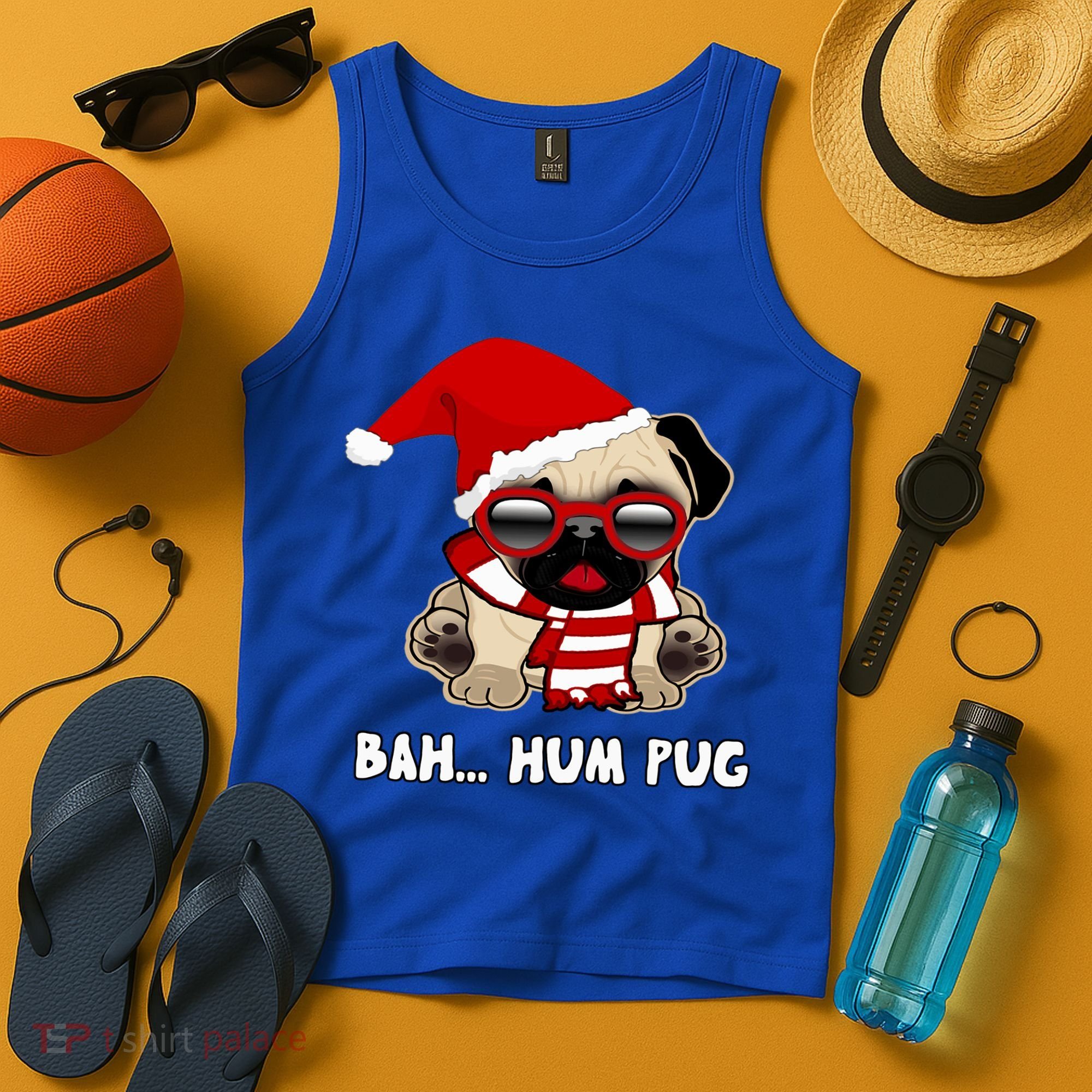 Bah Hum Pug Christmas Great Gift Tank Top