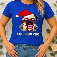 Bah Hum Pug Christmas Great Gift Women's T-Shirt thumb 2