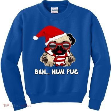 Bah Hum Pug Christmas Great Gift Kids Sweatshirt