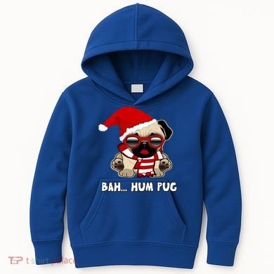 Bah Hum Pug Christmas Great Gift Kids Hoodie