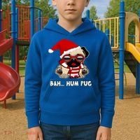Bah Hum Pug Christmas Great Gift Kids Hoodie thumb 2