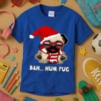 Bah Hum Pug Christmas Great Gift Kids T-Shirt thumb 3