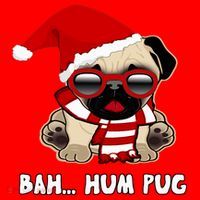 Bah Hum Pug Christmas Great Gift Santa Hat thumb 1
