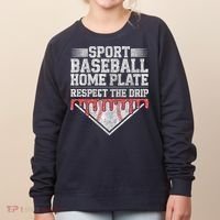 Baseball Home Plate Drip For Who Respect The Drip Ice Cream Women's Sweatshirt thumb 0