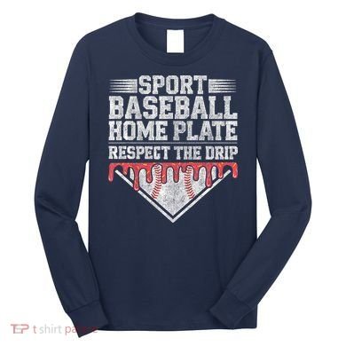 Baseball Home Plate Drip For Who Respect The Drip Ice Cream Long Sleeve Shirt