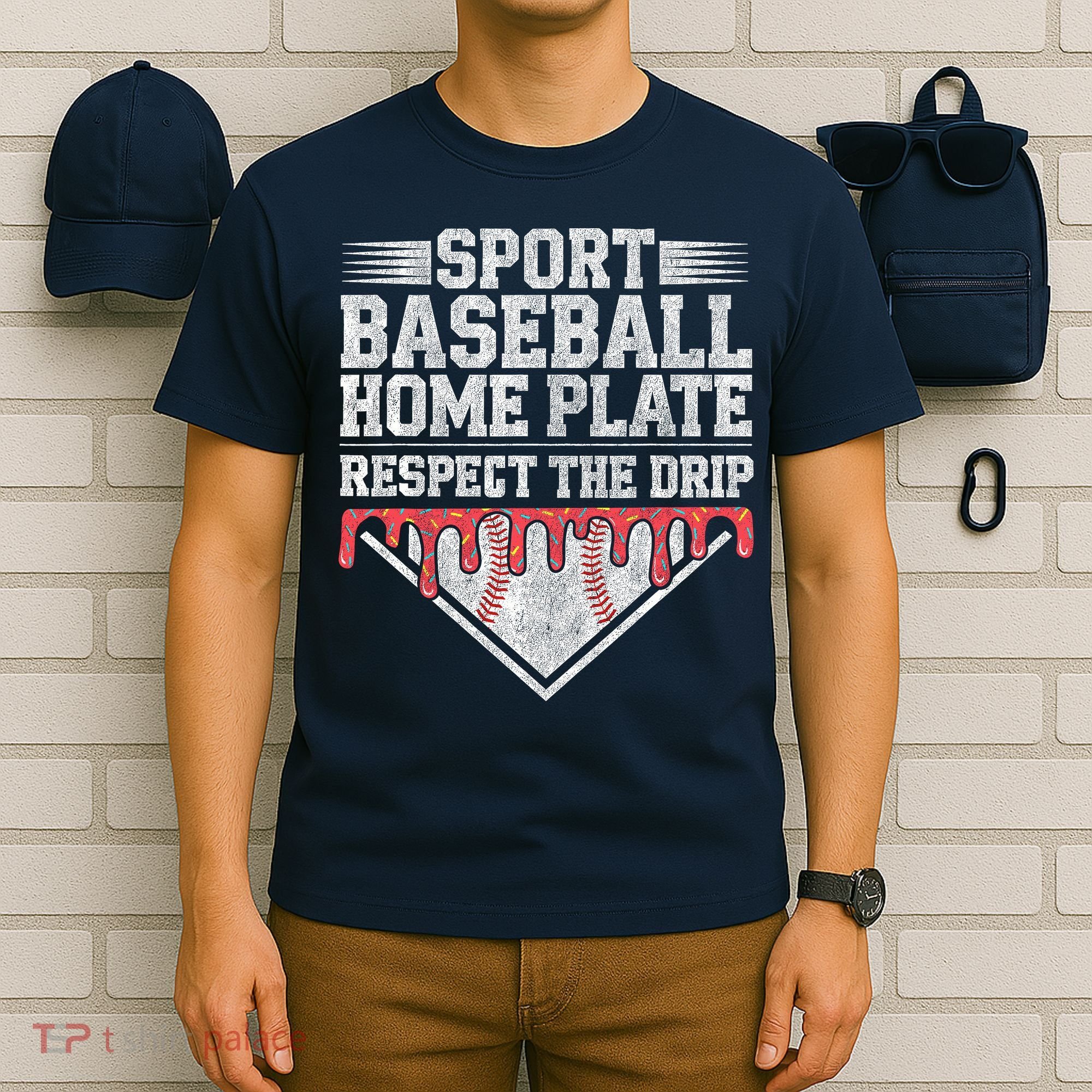 Baseball Home Plate Drip For Who Respect The Drip Ice Cream T-Shirt