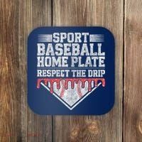 Baseball Home Plate Drip For Who Respect The Drip Ice Cream Coaster thumb 0