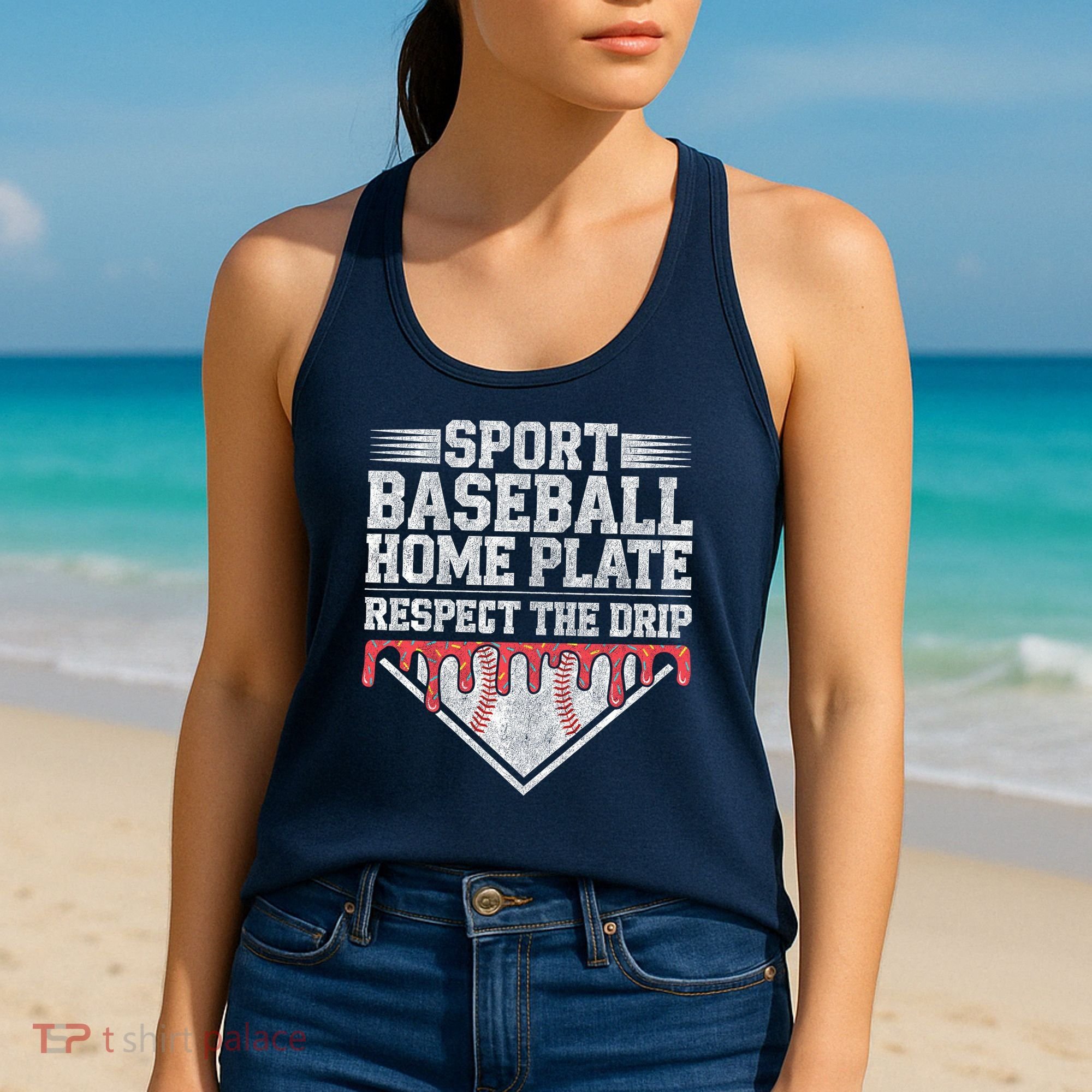 Baseball Home Plate Drip For Who Respect The Drip Ice Cream Women's Tank Top