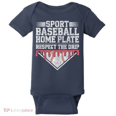 Baseball Home Plate Drip For Who Respect The Drip Ice Cream Baby Bodysuit