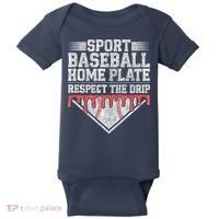 Baseball Home Plate Drip For Who Respect The Drip Ice Cream Baby Bodysuit thumb 0