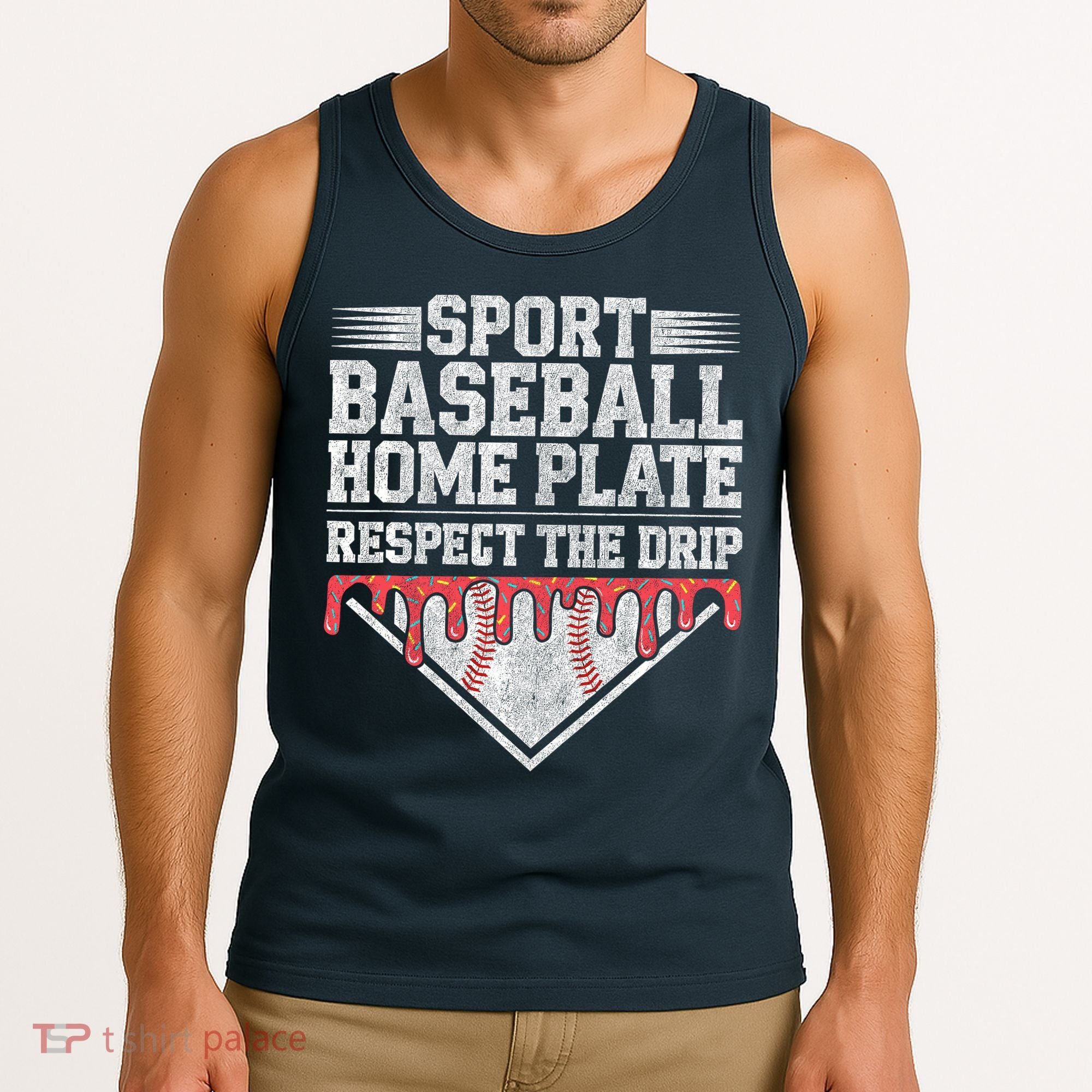 Baseball Home Plate Drip For Who Respect The Drip Ice Cream Tank Top