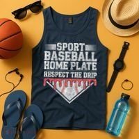Baseball Home Plate Drip For Who Respect The Drip Ice Cream Tank Top thumb 4