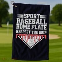 Baseball Home Plate Drip For Who Respect The Drip Ice Cream Golf Towel thumb 1