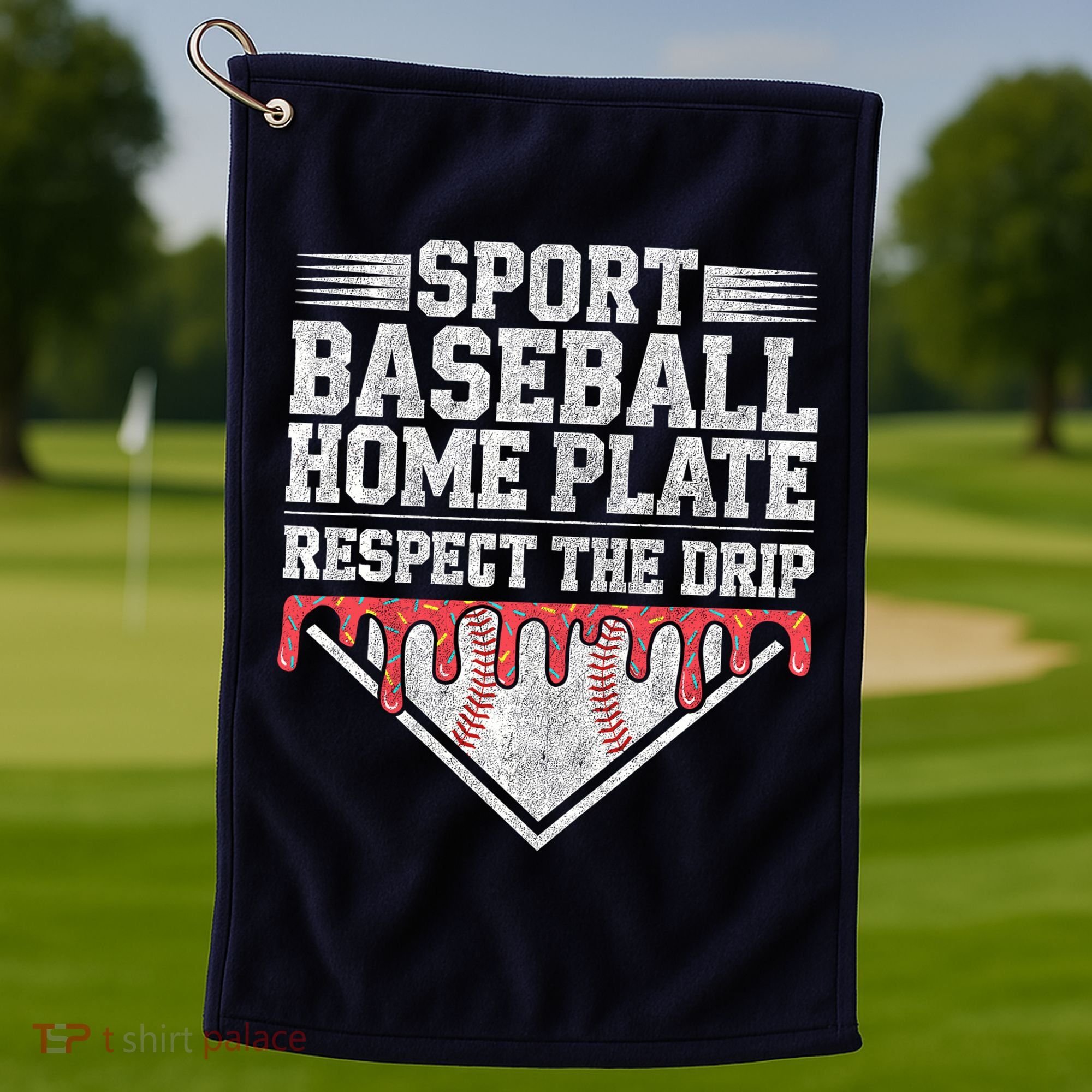 Baseball Home Plate Drip For Who Respect The Drip Ice Cream Golf Towel