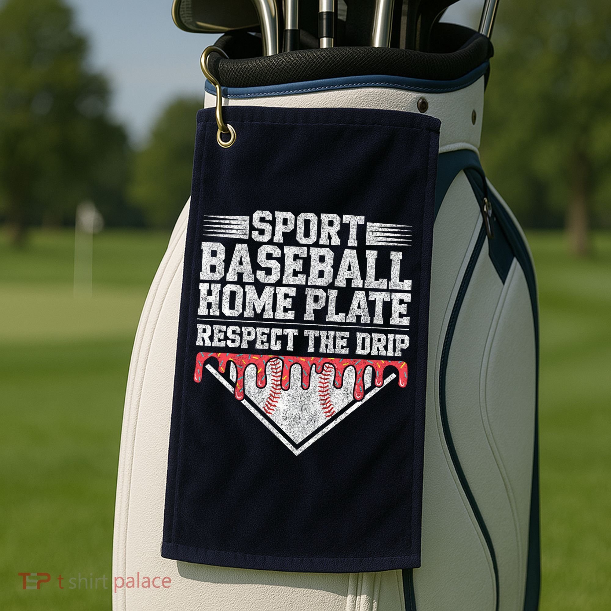 Baseball Home Plate Drip For Who Respect The Drip Ice Cream Golf Towel