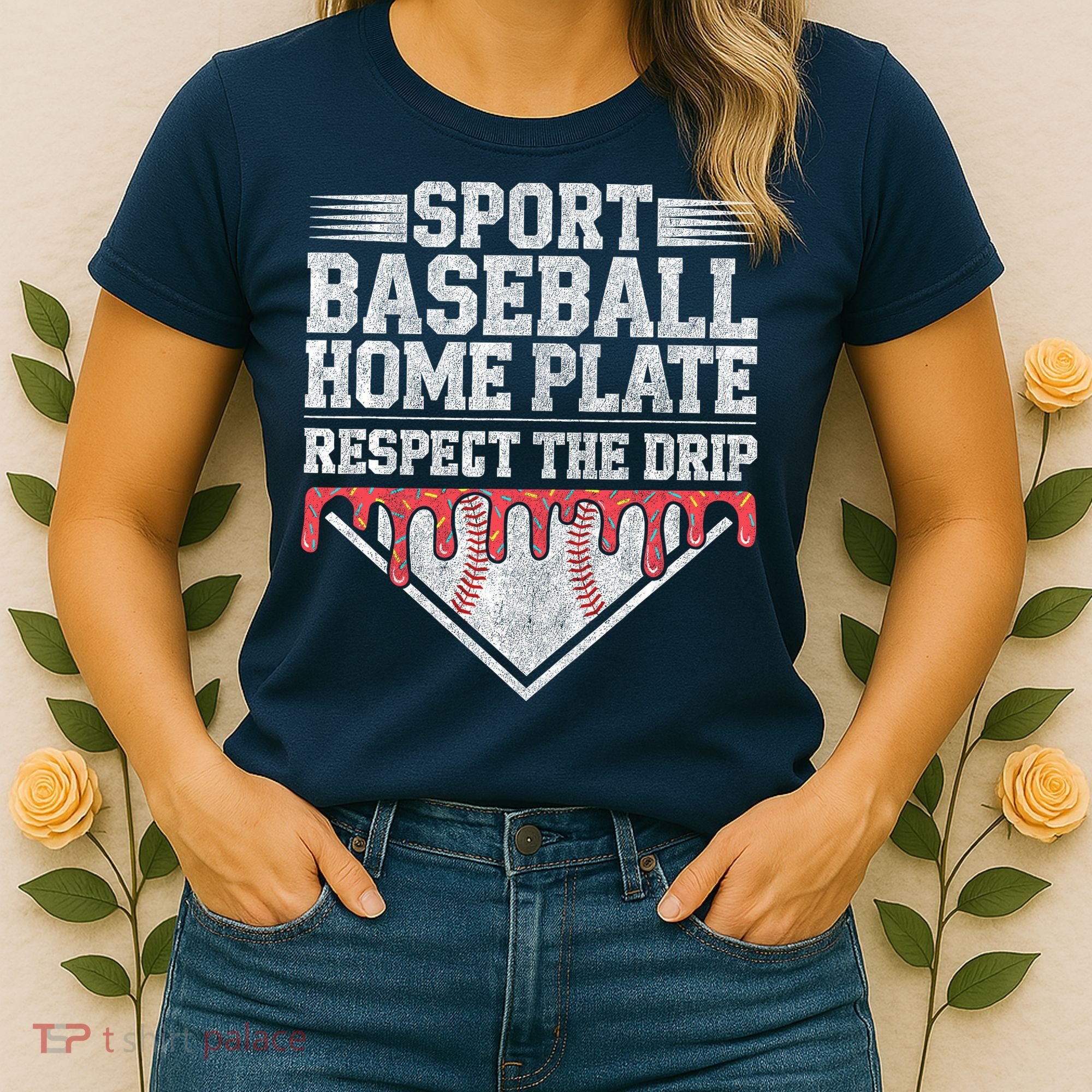 Baseball Home Plate Drip For Who Respect The Drip Ice Cream Women's T-Shirt