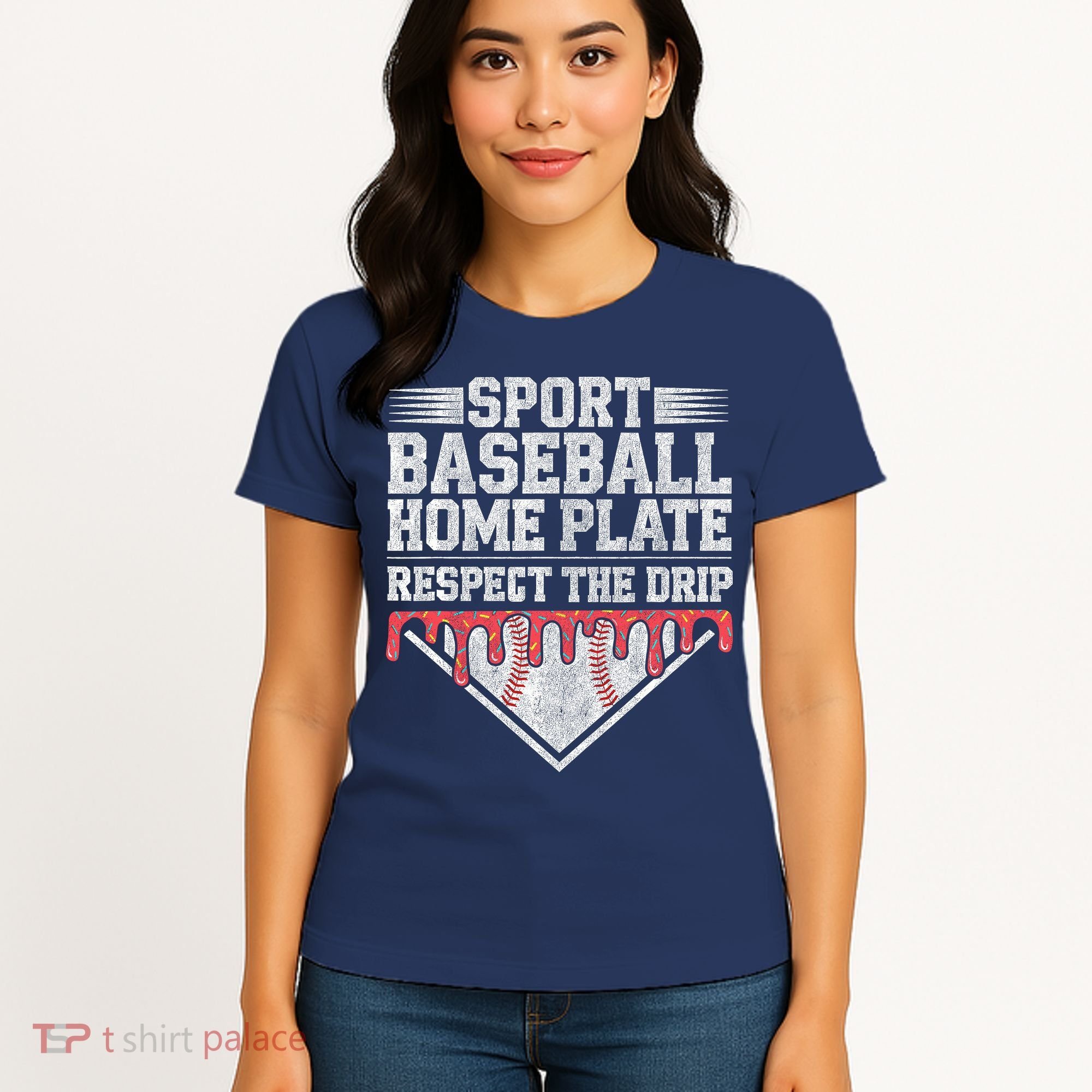 Baseball Home Plate Drip For Who Respect The Drip Ice Cream Women's T-Shirt