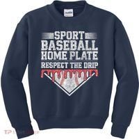 Baseball Home Plate Drip For Who Respect The Drip Ice Cream Kids Sweatshirt thumb 0