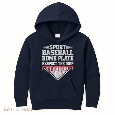 Baseball Home Plate Drip For Who Respect The Drip Ice Cream Kids Hoodie