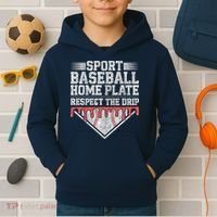Baseball Home Plate Drip For Who Respect The Drip Ice Cream Kids Hoodie thumb 2