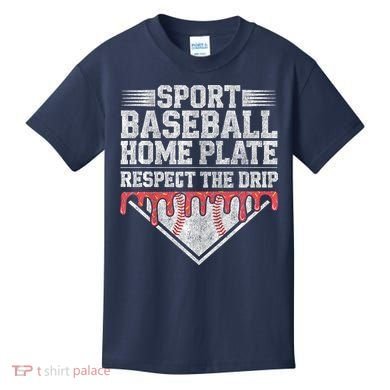 Baseball Home Plate Drip For Who Respect The Drip Ice Cream Kids T-Shirt